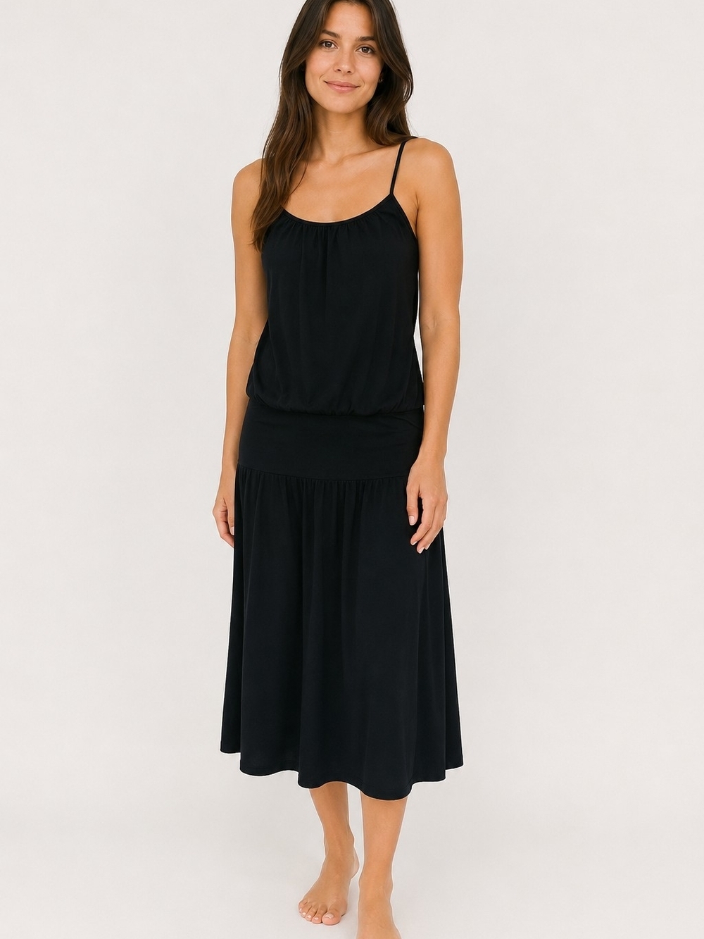 James Perse Black Sleeveless Dress Women's Size 2 Goth Grunge